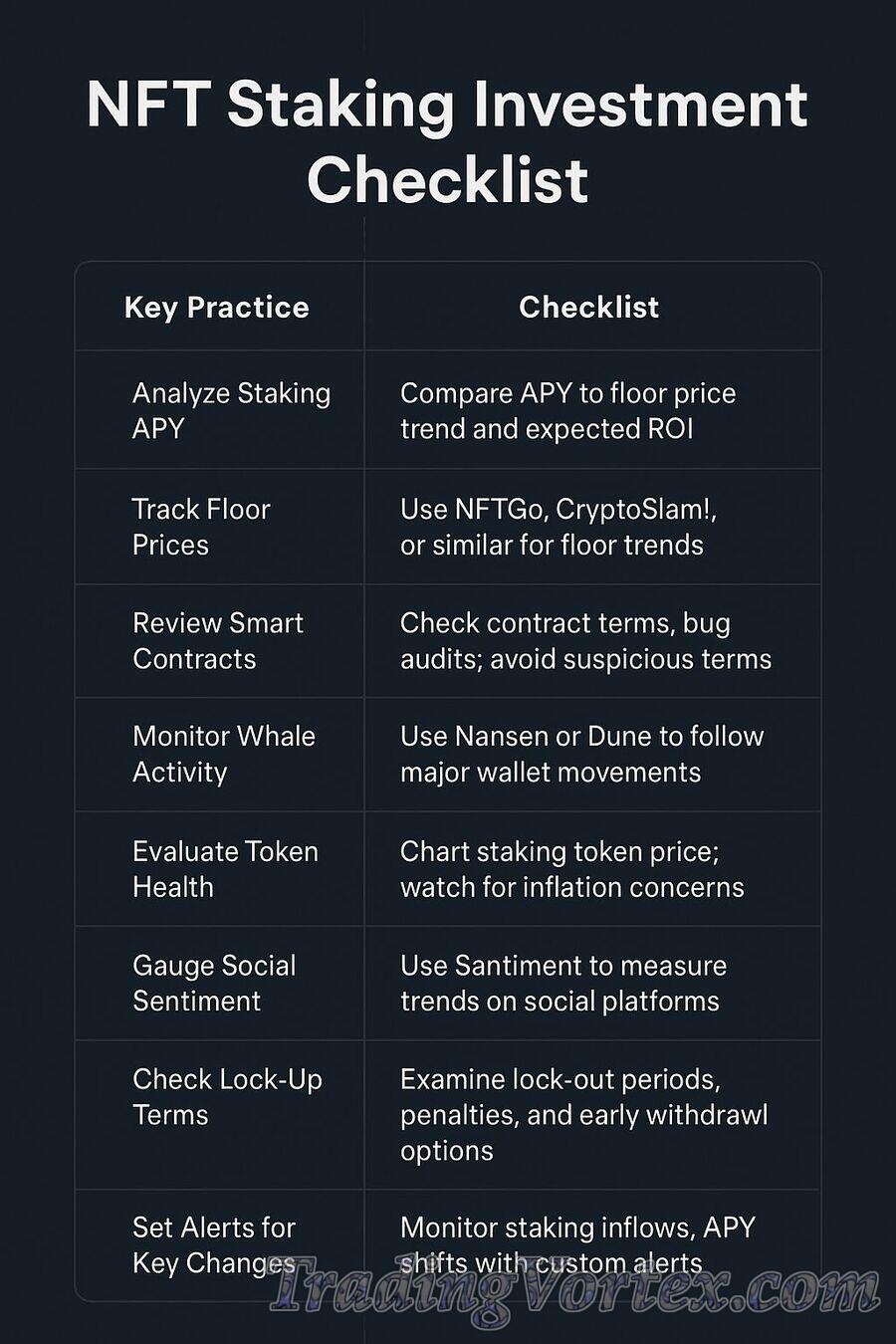 NFT Staking Investment Checklist NFT Staking Investment Checklist